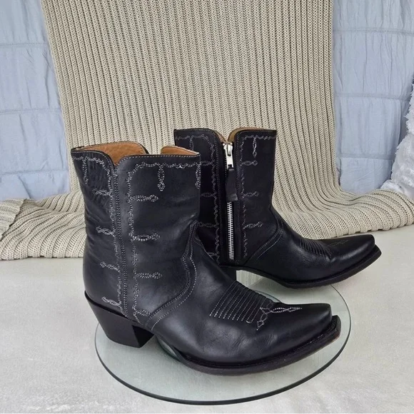 LUCCHESE Demi Boots Booties Women’s Size 8.5 C / Short Western Zipper - Picture 3 of 5